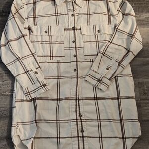 Universal Thread Brown and White Plaid Shirt